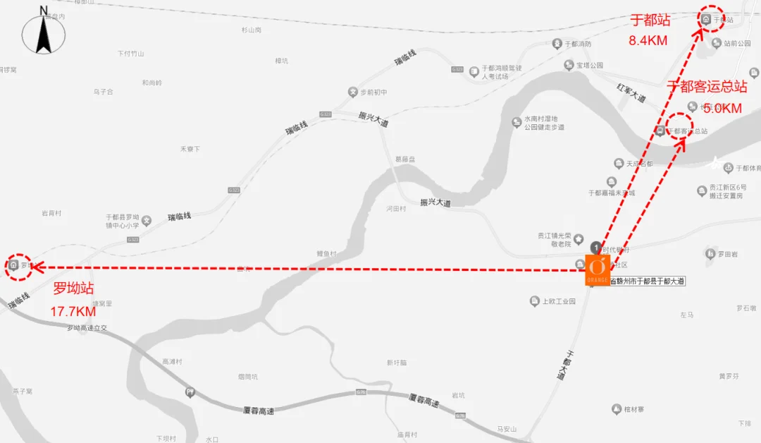 江西赣州于都城南客运站桔子酒店